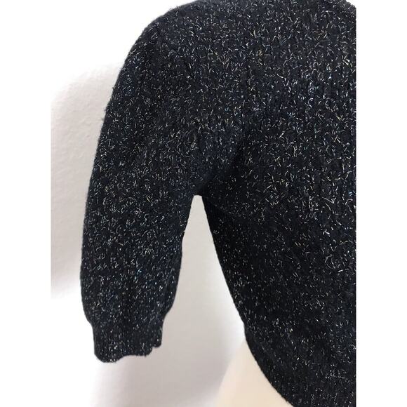 Marc Jacobs Crop Cardigan Sweater Multicolor Metallic Threads - Picture 5 of 10